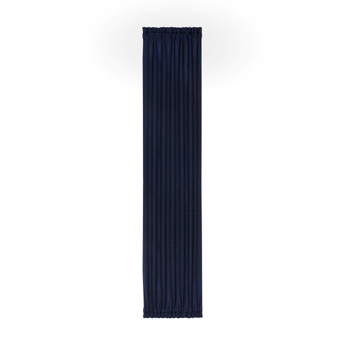 Darcy Rod Pocket Door Panel with Tieback, Soft Radiance, Machine Washable - Navy - 25x72