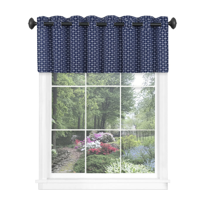 Bedford Rod Pocket Window Curtain Valance - 58 Inches x 13 Inches, Soft Chenille Fabric - Navy