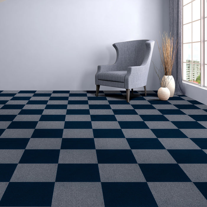 12x12 Self Adhesive Carpet Floor Tile - 12 Tiles/12 sq. Ft. - Navy