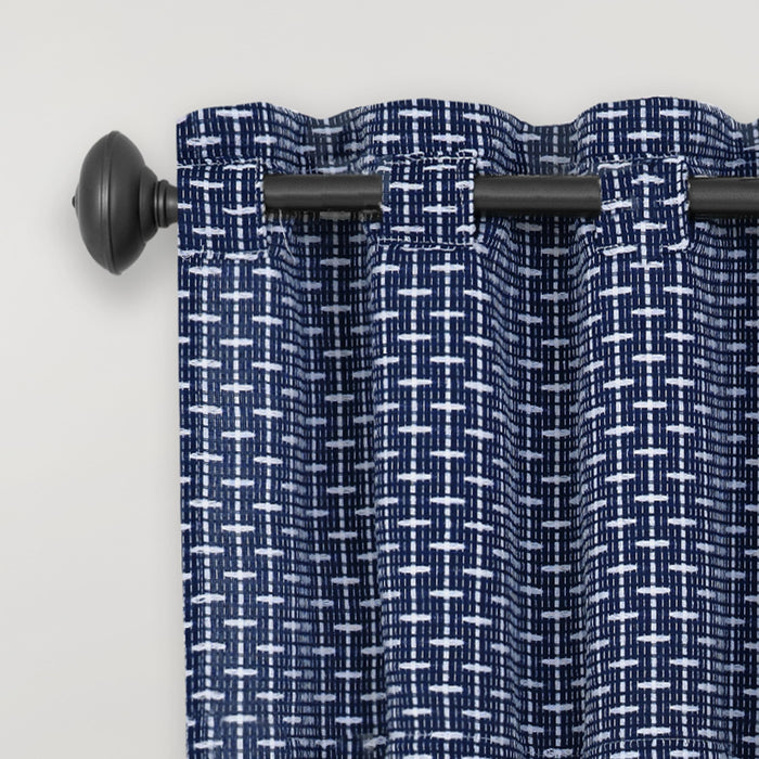 Bedford Rod Pocket Window Curtain Valance - 58 Inches x 13 Inches, Soft Chenille Fabric - Navy