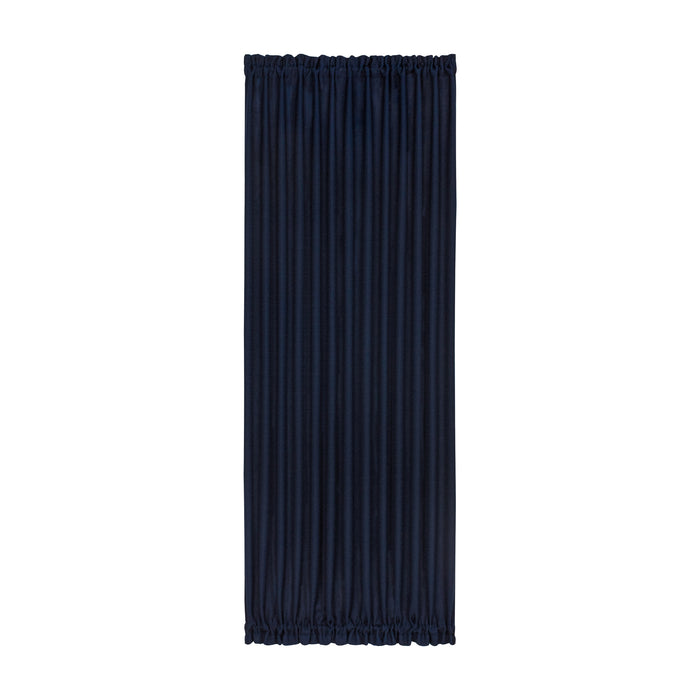 Darcy Rod Pocket Door Panel with Tieback, Soft Radiance, Machine Washable - Navy - 54x72