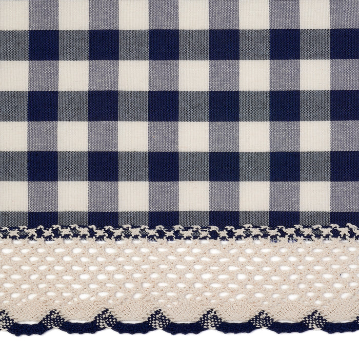 Buffalo Check Window Valance, 58'' x 14'', Light Filtering Effect, Polyester Cotton Blend - Navy