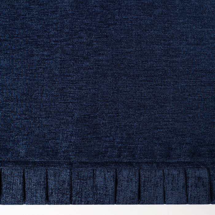 Bordeaux Rod Pocket Window Curtain Valance - 52 Inches x 14 Inches, Soft Chenille Fabric - Navy