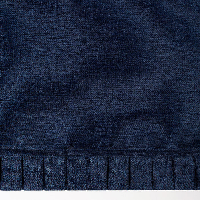 Bordeaux Rod Pocket Window Curtain Panel - 42 Inches Width - Light Filtering - Machine Washable - Geometric Diamond Clipped Design - Textiles & Soft Furnishings - Navy - 52x63