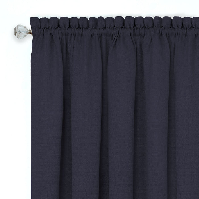 Darcy Window Curtain Tier and Valance Set for Household Textiles - Navy/White - 58x24/58x14