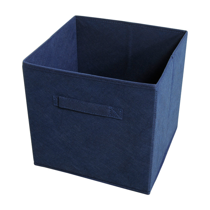 Neat Household Storage Bins - 4 Pack for Cube Shelf Organization, Mesh Fabric and Non-Woven Durability, Collapsible Design - Navy