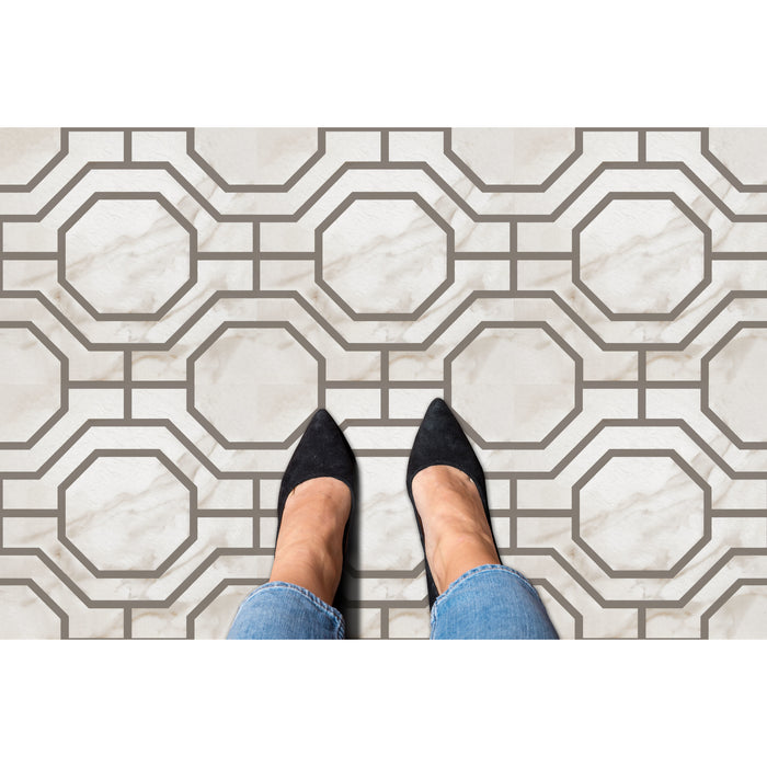 Retro Style 12x12 Self Adhesive Vinyl Floor Tile - 20 Tiles, 20 sqft - Octagon