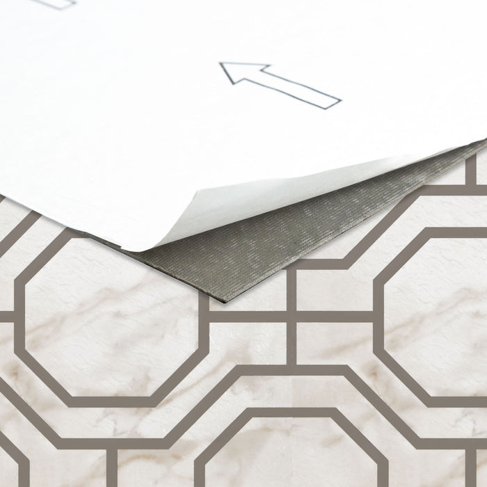 Retro Style 12x12 Self Adhesive Vinyl Floor Tile - 20 Tiles, 20 sqft - Octagon