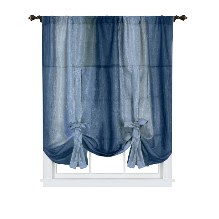 Ombre Window Curtain Tie-Up Shade, 50x63 inches, Polyester, Blush and Natural Hues