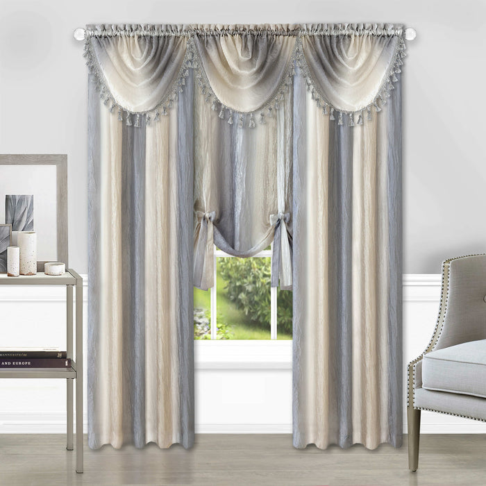 Ombre Window Curtain Tie-Up Shade, 50x63 inches, Polyester, Blush and Natural Hues
