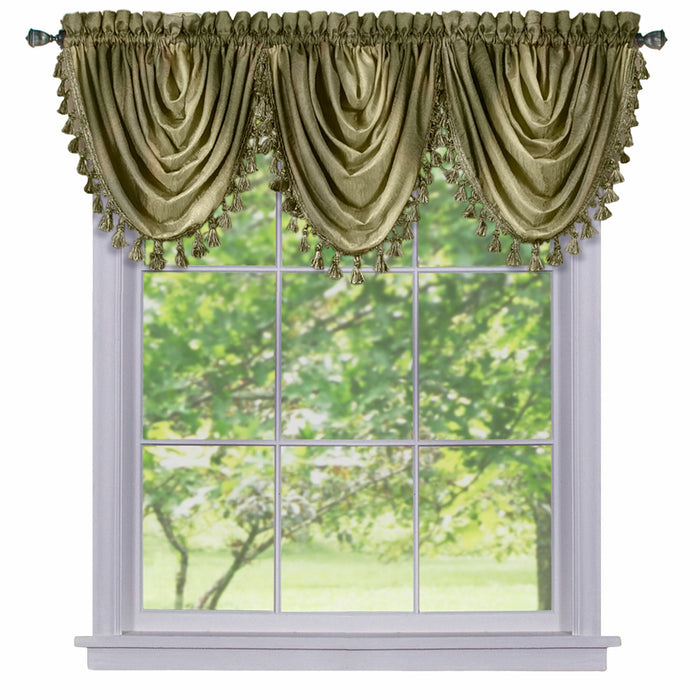 Waterfall Valance in Ombre Style - Blush Tones and Natural Hues, 46 Inch Width, Polyester Material, Easy-to-Clean - Textiles & Soft Furnishings, Household Textiles, Curtains