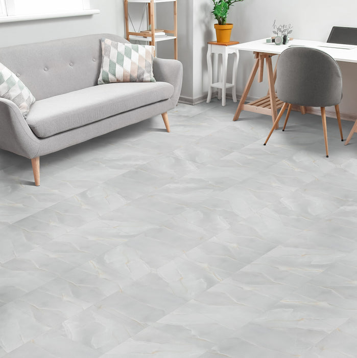 Palazzo 12x24 Self Adhesive Vinyl Floor Tile - Easy DIY Installation, 20 sqft Coverage, 5-Year Warranty - 20 Tiles/40 sq. ft. - Opal