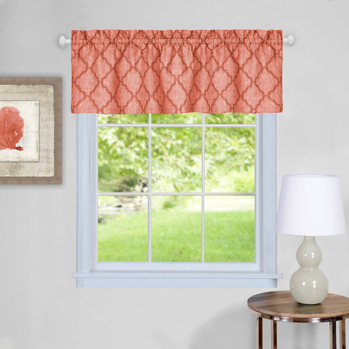 Window Curtain Valance Colby - 58 Inches Wide x 14 Inches High - Easy Installation - Machine Washable - Textiles & Soft Furnishings - Orange