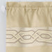 Beige window curtain valance with geometric pattern, 55x13 inches, light-filtering polyester fabric, 1.5-inch rod pocket.