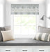 Window curtain valance with rod pocket in modern room, filtering light, easy to hang and machine washable, 100% polyester.