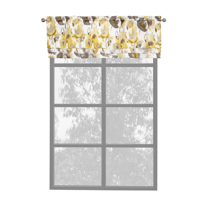 Field Window Curtain Valance - Chic Window Accent, Poppy Style, 50-inch Width