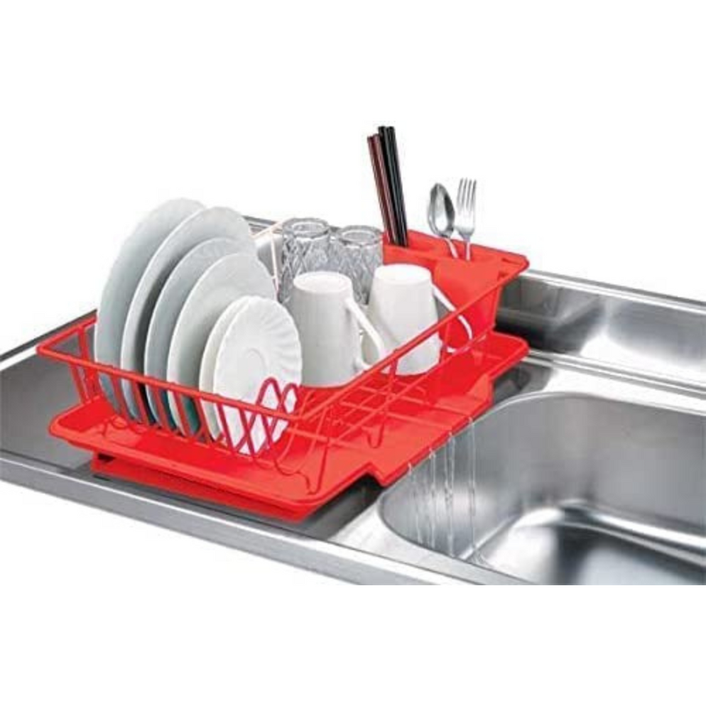 Extra Large Piece Dish Rack Sink Set with Removable Drainboard