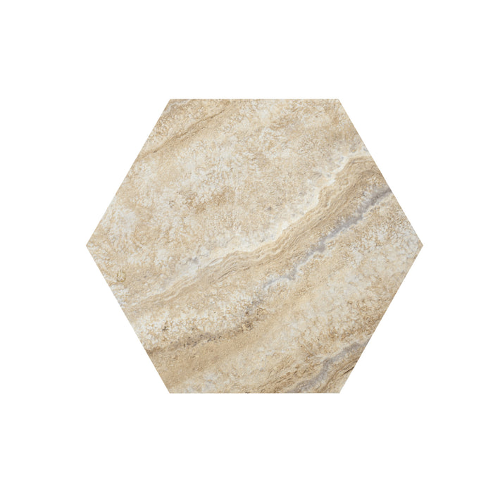 9x10.4 Self Adhesive Hexagon Vinyl Floor Tile - Sandstone Quartz