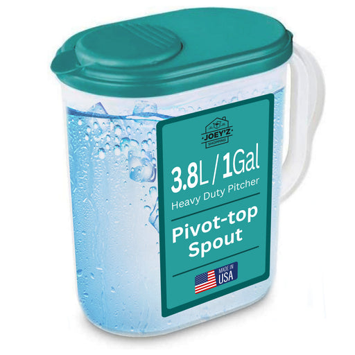 Sterilite 1 Gallon Round Plastic Pitcher and Spout Clear w/ Color Lid (6 Pack)