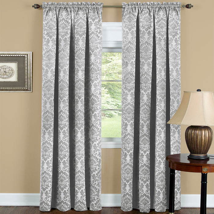 Sutton Window Curtain Panel for Household Textiles - Soft and Comfortable Polyester Material - Silver - 52x63