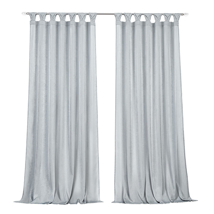 Peri Tulip Tab Top Window Curtain Panel, Luxurious Crepe Georgette Fabric, 52 Inches Wide - Silver - 52x63