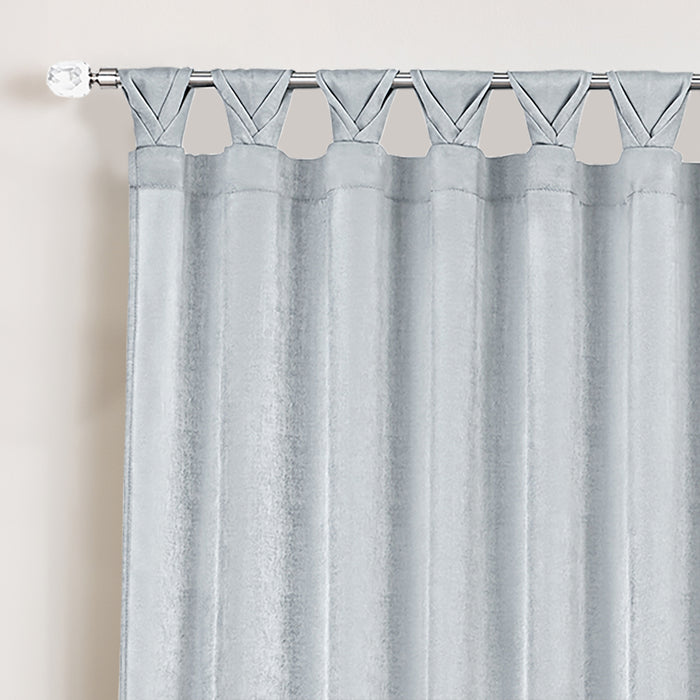 Peri Tulip Tab Top Window Curtain Panel, Luxurious Crepe Georgette Fabric, 52 Inches Wide - Silver - 52x84