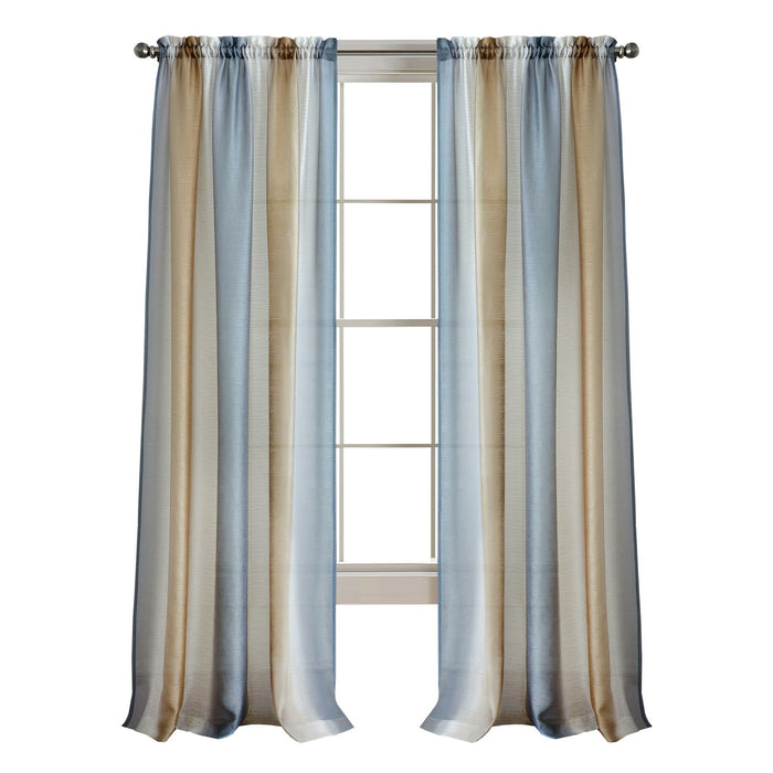 Spectrum Rod Pocket Window Curtain Panel - 42 Inches Width - Light Filtering - Machine Washable - Geometric Diamond Clipped Design - Textiles & Soft Furnishings - Silver/Gold - 50x63