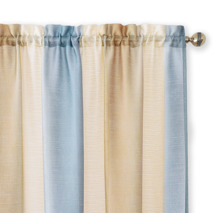 Spectrum Rod Pocket Window Curtain Panel - 42 Inches Width - Light Filtering - Machine Washable - Geometric Diamond Clipped Design - Textiles & Soft Furnishings - Silver/Gold - 50x63