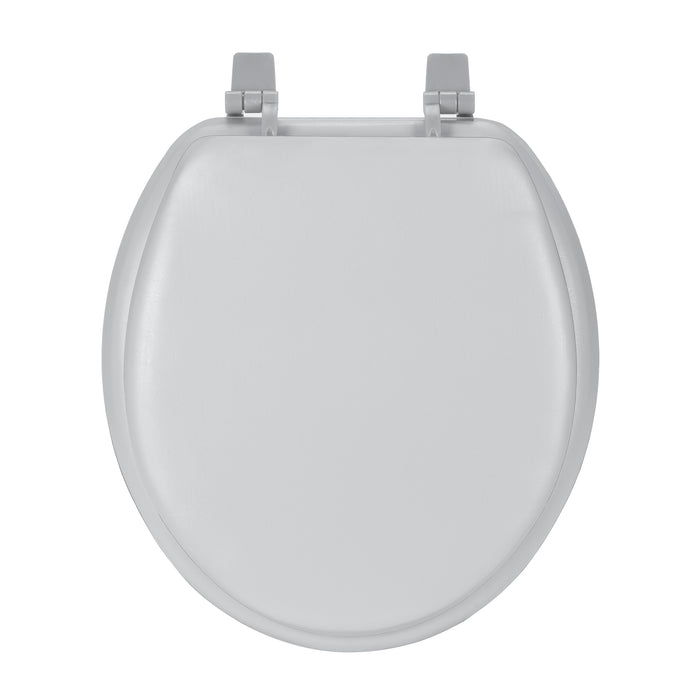 17 Inch Soft Standard Vinyl Toilet Seat with Foam Cushioning and Hinge Covers - Fantasia