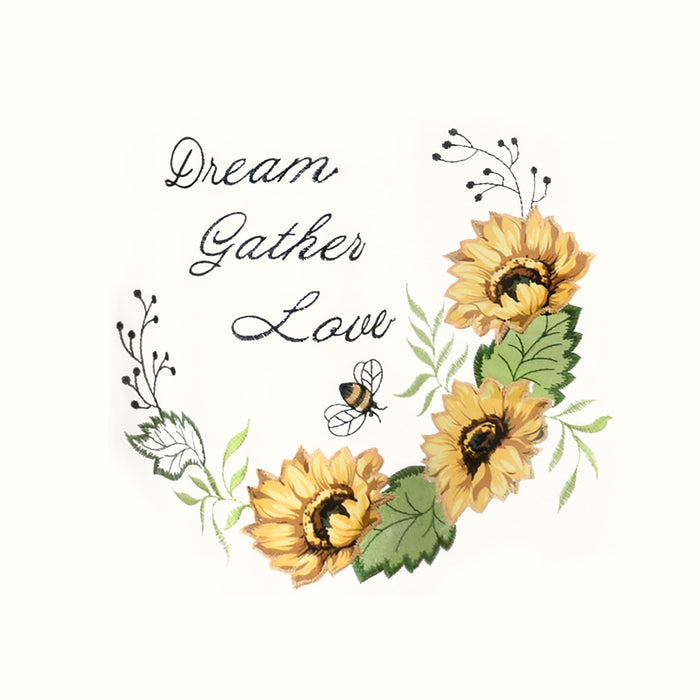 Embellished Tier and Swag Curtain Set - Sunflower Picnic, 58x36 Inches with Custom Fit Tiers - 58x36