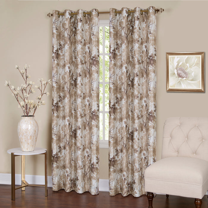 Tranquil Lined Grommet Blackout Window Curtain Panel, 98% Light Blocking, 50 inches Width, Machine Washable Polyester Fabric - Textiles & Soft Furnishings - Tan - 50x63