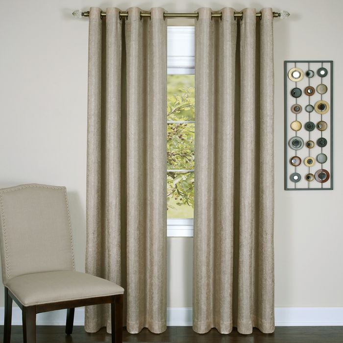 Taylor Lined Grommet Blackout Window Curtain Panel, 98% Light Blocking, 50 inches Width, Machine Washable Polyester Fabric - Textiles & Soft Furnishings - Tan - 50x84