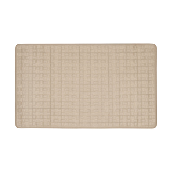 Achim Decorative Anti-Fatigue Mat - Faux-Leather Woven-Embossed - Eco PVC Foam - Sizes 18x30, 20x39 - Tan - 20x39