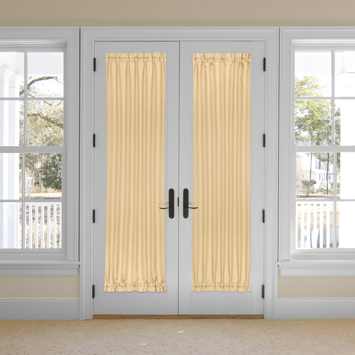 Darcy Rod Pocket Door Panel with Tieback, Soft Radiance, Machine Washable - Tan - 25x72