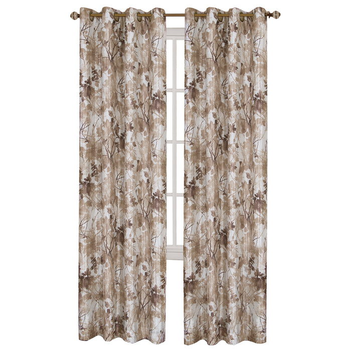 Tranquil Lined Grommet Blackout Window Curtain Panel, 98% Light Blocking, 50 inches Width, Machine Washable Polyester Fabric - Textiles & Soft Furnishings - Tan - 50x63