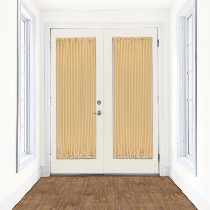 Darcy Rod Pocket Door Panel with Tieback, Soft Radiance, Machine Washable - Tan - 54x72