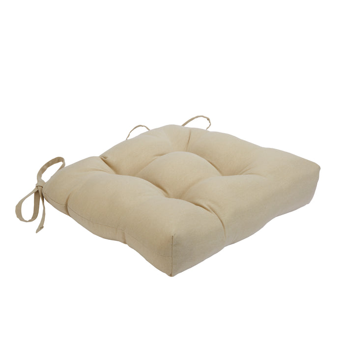 Chase Tufted Chair Seat Cushions - Set of 2 with Stain-Repellent Poly-Cotton Fabric - Tan