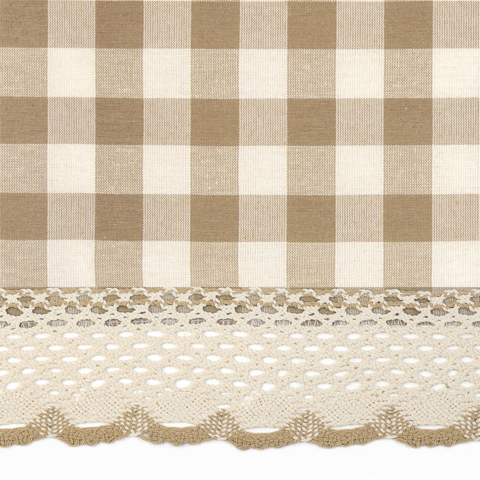 Buffalo Check Window Valance, 58'' x 14'', Light Filtering Effect, Polyester Cotton Blend - Taupe