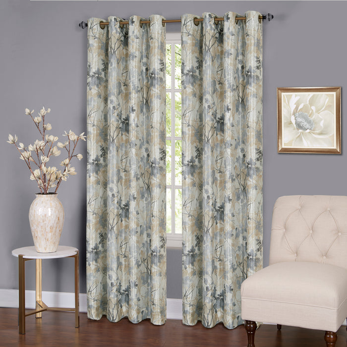 Tranquil Lined Grommet Blackout Window Curtain Panel, 98% Light Blocking, 50 inches Width, Machine Washable Polyester Fabric - Textiles & Soft Furnishings