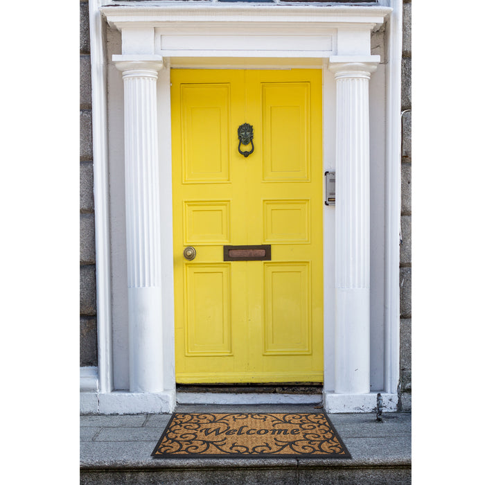 Coco Mat Daisy Doormat - 18x30, Durable, Eco-Friendly, Rubber Trim, Easy to Clean - Vines