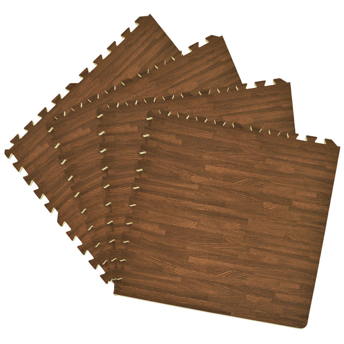 24x24 Anti Fatigue Floor Tiles 4 tiles/16 Sq. Ft. - Walnut