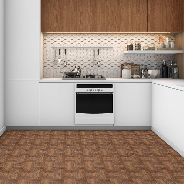 12x12 2.0mm Self Adhesive Vinyl Floor Tile - Walnut Parquet