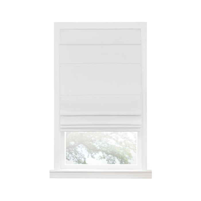 Cordless Blackout Roman Window Shade - Total Room Darkening & Stylish Valance - White - 29x64