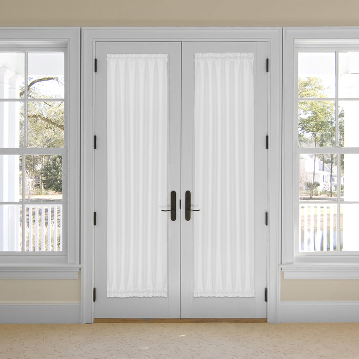 Darcy Rod Pocket Door Panel with Tieback, Soft Radiance, Machine Washable - White - 25x72