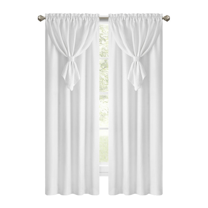 Window Curtain Panel with Attached Valance - White - 42x84