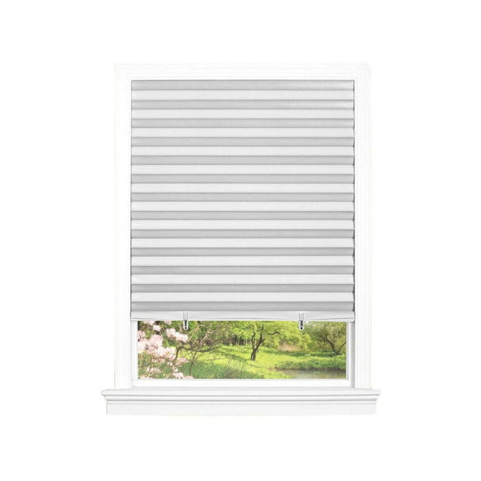 1-2-3 Vinyl Room Darkening Pleated Window Shade - White - 36x75