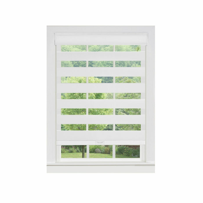 Cordless Celestial Sheer Double Layered Shade - Light Filtering & Adjustable Length - 72 Inches Length - Polyester - Easy Maintenance - White - 31x72