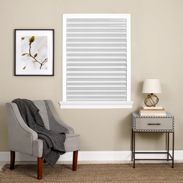 1-2-3 Vinyl Room Darkening Pleated Window Shade - White - 36x75