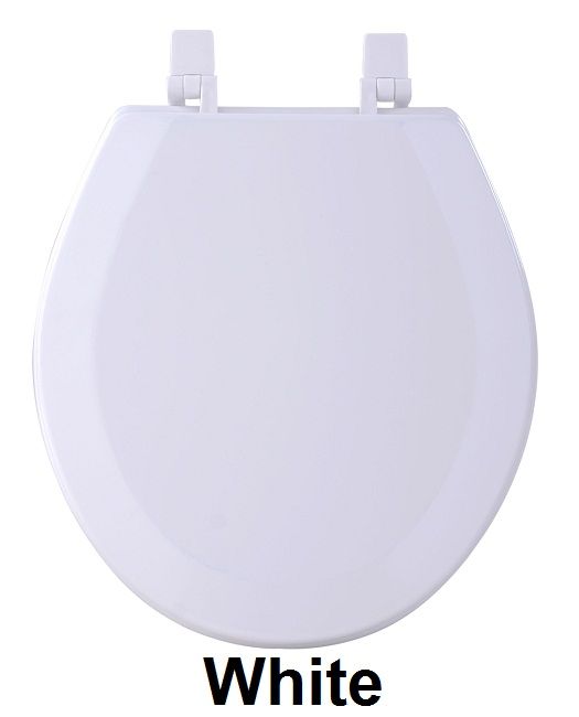 Fantasia 17 Inch Standard Wood Toilet Seat - Molded Design with Beveled Edge - White