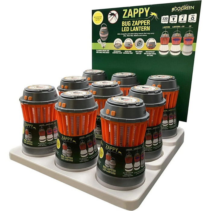 2 in 1 Camping Lantern - Electric Bug Zapper - Rechargeable, Waterproof, Collapsible & Portable - Mosquito, Gnat, Fly, Moth Killer - LED Tent Lamp (400nm UV) - Indoor & Outdoor Bug Zapper - 330 Lumens